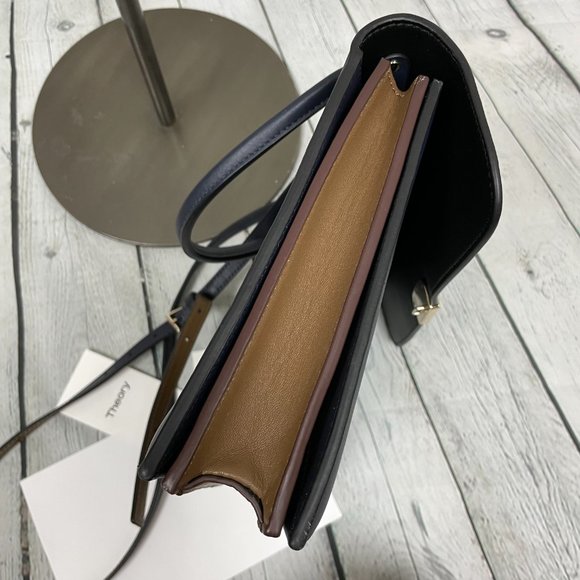 Theory Beekman Bag in Leather - Navy Blue - Picture 12 of 15